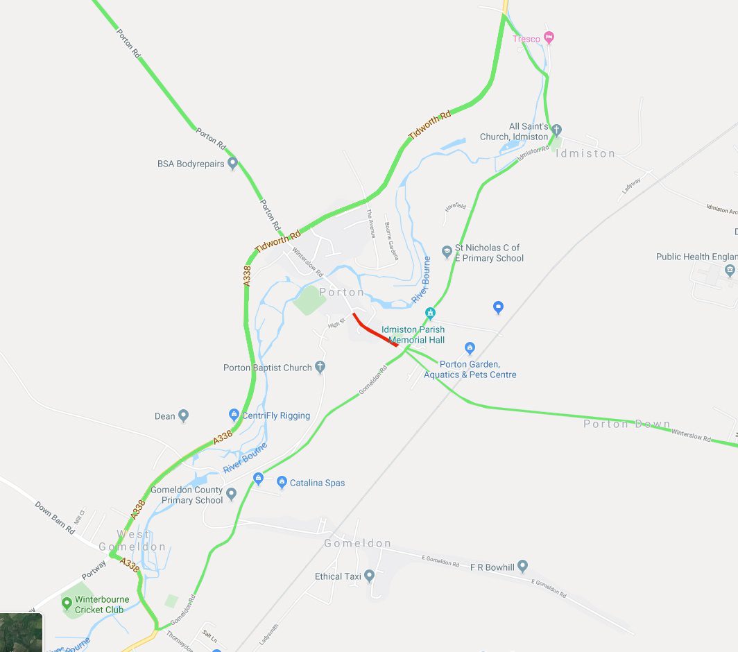 road closure Map of roads